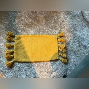 Mustard Yellow Tassel Linen Cover - Decorative Throw Pillow Case 14x24